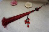Red Ancient Sword Tassel with Natural Agate & Onyx - Wudang Store