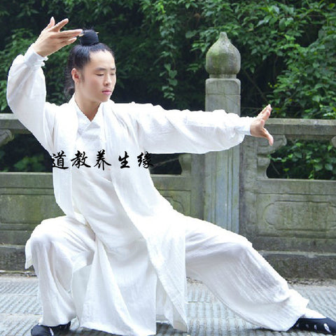 White Taoist Uniform with Overcoat