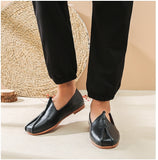 Old Beijing Handmade Leather Sole Tai Chi Slippers Black