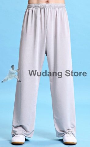 White Traditional Elastic Sport Function Tai Chi Pants XS-XXXL - Wudang Store