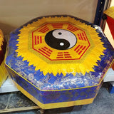 Wooden Blue Bagua Taoist Kneeling Stool