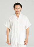 Short Sleeved V-Neck Summer Tai Chi Shirt