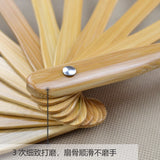 Bamboo Kung Fu Fan Black Bamboo Branch on White Background