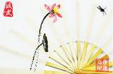 Bamboo Kung Fu Fan Lotus on White Background