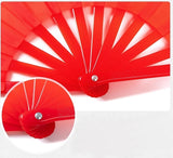 Plain Red Tai Chi Fan with Plastic Ribs