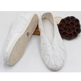 Taoist Old Craftmanship Thousand Layer Bottom Non-Slip Canvas Tai Chi Shoes White