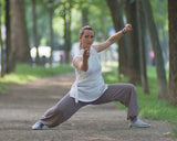Summer Wudang Taoist Kung Fu Shirt White No Sleeves designed by Oksana Zabudska