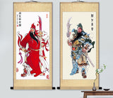 Guan Yu Wall Scroll, Guan Gong Taoist Wall Decoration, Daoist Wall Roll, Silk Scroll Taoist Gods Portrait