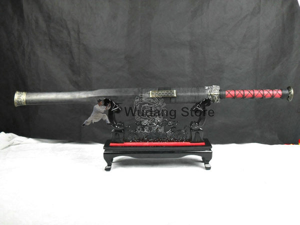 Black & Red Wooden Dragon Sword Shelf - Wudang Store