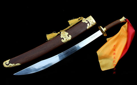 Chinese Kung Fu Dao Handmade Golden Dragon Fittings Semi-Flexible Blade - Wudang Store