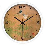 Chinese Birds & Bamboo Retro Wall Clock [4 Sizes]