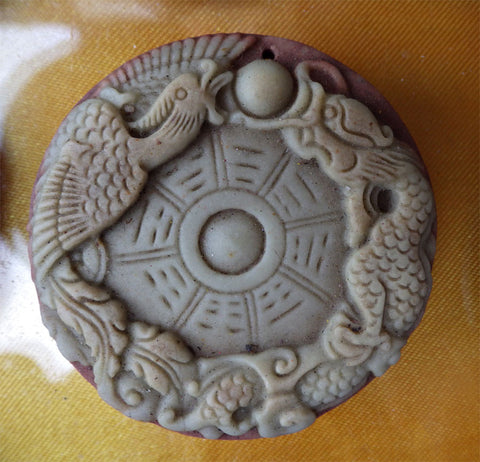 Wudang Dragon Phoenix Bagua Pendant of Sandstone - Wudang Store