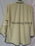 White Diagonal Tai Chi Shirt with Outerlines - Wudang Store