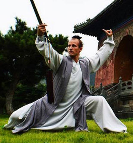 White Taoist Uniform with Grey Overcoat
