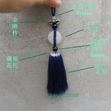 Handmade Marine Blue Sword Tassel with Round Onyx Stone - Wudang Store