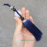 Handmade Marine Blue Sword Tassel with Round Onyx Stone - Wudang Store