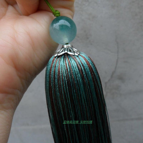Green Tai Chi Sword Tassel with Agate Pearl - Wudang Store