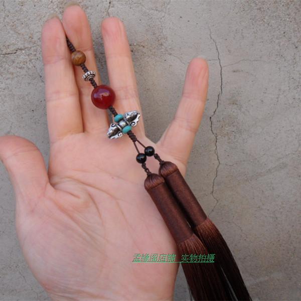 Brown Tai Chi Sword Tassel with Beads - Wudang Store