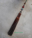Brown Tai Chi Sword Tassel with Beads - Wudang Store