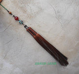 Brown Tai Chi Sword Tassel with Beads - Wudang Store
