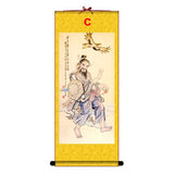 Portrait of Zhang Sanfeng, the founder of Wudang School, Zhang San Feng Taoist Wall Decoration, Daoist Wall Roll, Silk Scroll Taoist Gods Portrait