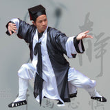 Black and White Wudang School Uniform with Overcoat