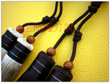 Sword Double Tassel with Hand-Carved Wooden Bead 2 Colors - Wudang Store