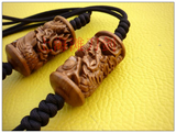 Sword Double Tassel with Hand-Carved Wooden Bead 2 Colors - Wudang Store