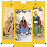 Taoist Immortal Lu Dongbin Portrait, Taoist God Iron Crutch Wall Scroll, Daoist Eight Immortals Wall Decoration, Silk Scroll Taoist Gods Portrait Wall Roll