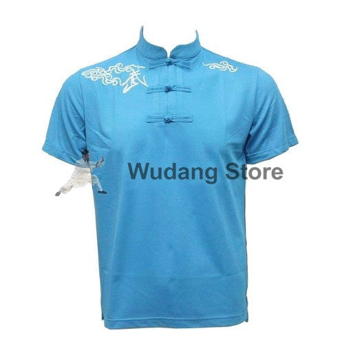 Blue Short Sleeve Martial Arts T-Shirt - Wudang Store