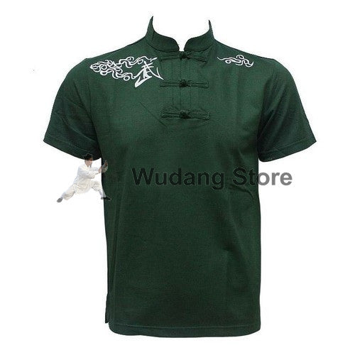 Dark Green Short Sleeve Martial Arts T-Shirt - Wudang Store