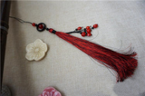 Red Ancient Sword Tassel with Natural Agate & Onyx - Wudang Store