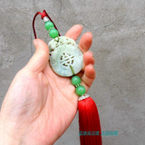 Decorative Chinese Hand-Carved Jade Stone Red Tai Chi Sword Tassel - Wudang Store