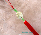 Decorative Chinese Hand-Carved Jade Stone Red Tai Chi Sword Tassel - Wudang Store