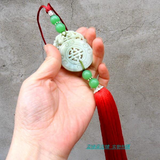 Decorative Chinese Hand-Carved Jade Stone Red Tai Chi Sword Tassel - Wudang Store