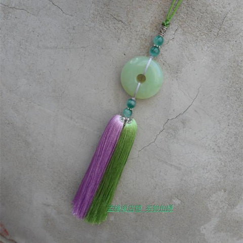 Taiji Jian Tassel with Natural Jade Stone - Wudang Store