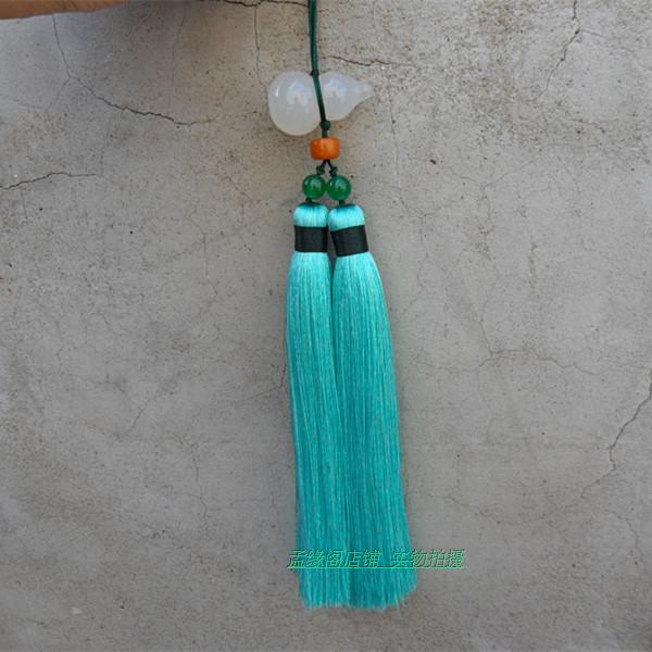 Turquoise Tai Chi Jian Tassel with Agate Stone Chinese Bottle-Gourd - Wudang Store