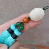 Turquoise Tai Chi Jian Tassel with Agate Stone Chinese Turtle - Wudang Store