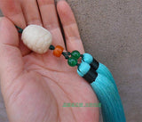 Turquoise Tai Chi Jian Tassel with Agate Stone Chinese Turtle - Wudang Store