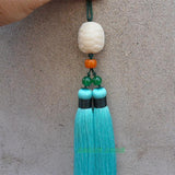 Turquoise Tai Chi Jian Tassel with Agate Stone Chinese Turtle - Wudang Store