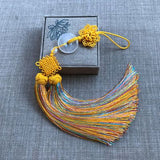 Natural Stone Chinese Tai Chi Sword Tassel - Multicolor