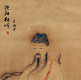 Lu Dongbin Taoist Immortal Wall Scroll, Lu Chunyang Patriarch Portrait, Taoist Worship Silk Hanging Painting, Taoism Wall Scroll