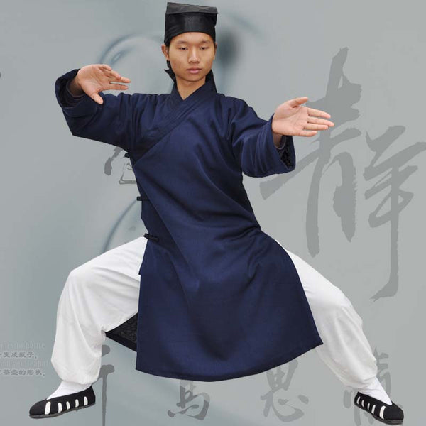 Wudang Taoist Winter Coat with Overlap Collar - Wudang Store