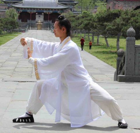 White Wudang Taoist Uniform with Overcoat