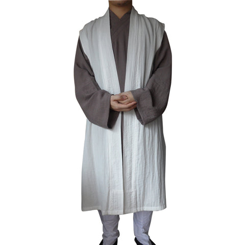 White Taoist Sleeveless Overcoat