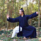 Dark Blue and White Taoist Uniform