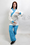 White and Sky Blue Taoist Uniform