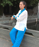 White and Sky Blue Taoist Uniform