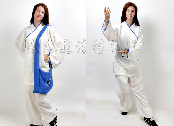 White Taoist Uniform with Thin Outerlines