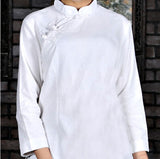 White Overlap Tai Chi Shirt for Women - Wudang Store